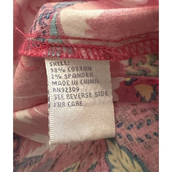 DG2 by Diane Gilman Size XS Hot Pink Floral Mixed Print Button Up Top‎ - Picture 4 of 5